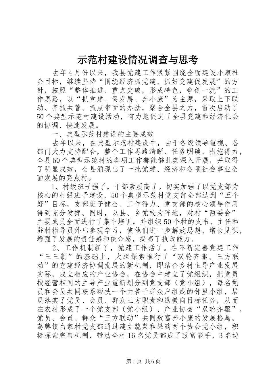 2024年示范村建设情况调查与思考_第1页