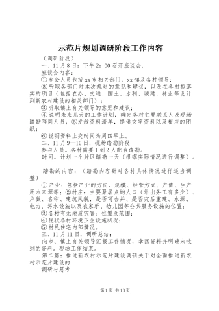 2024年示范片规划调研阶段工作内容