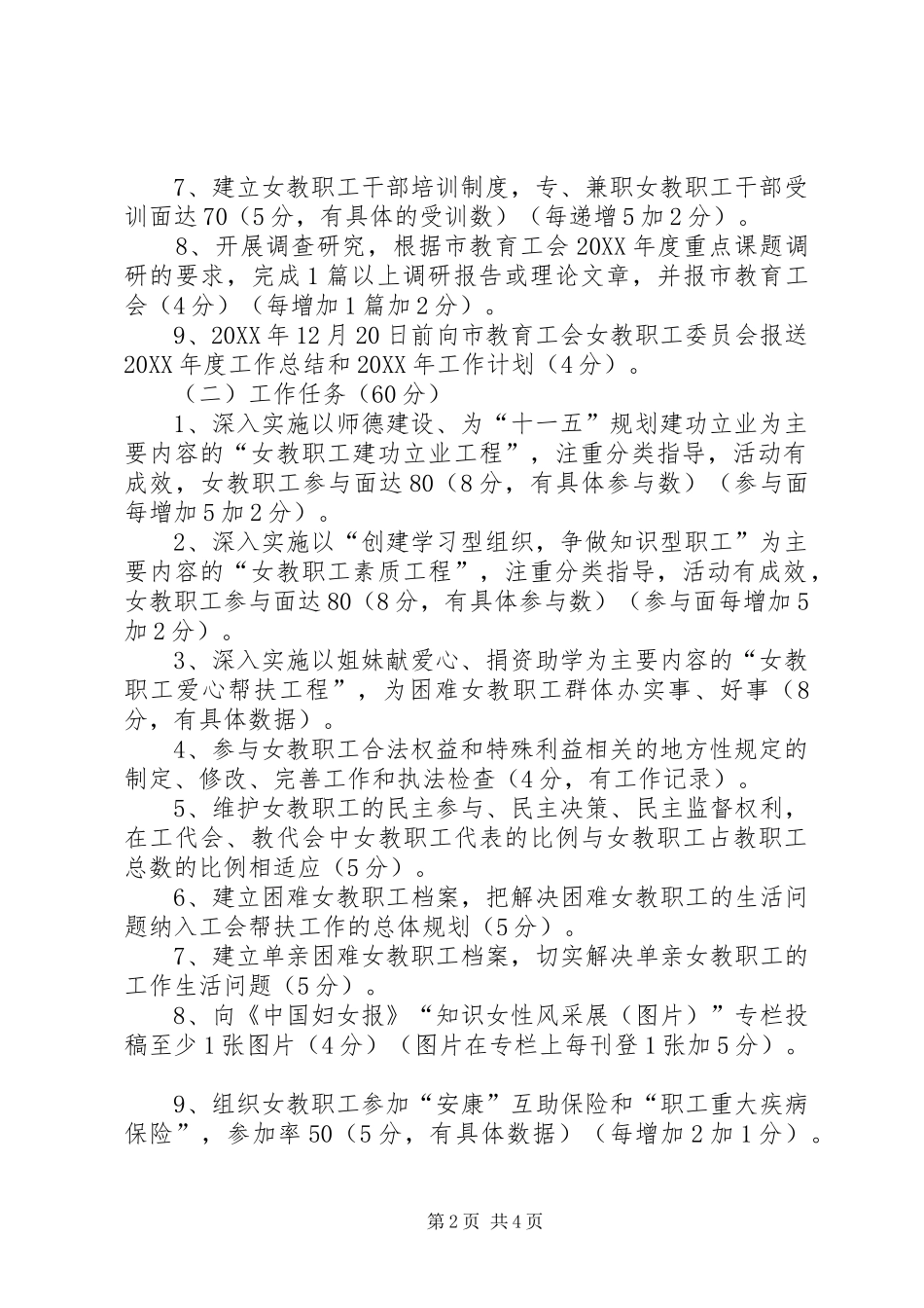 2024年市女教职工工作考核标准_第2页
