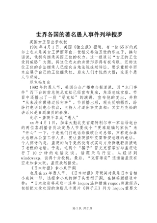 2024年世界各国的著名愚人事件列举搜罗
