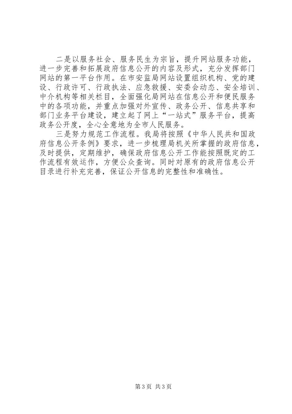 2024年市安监单位讯息公开工作总结_第3页