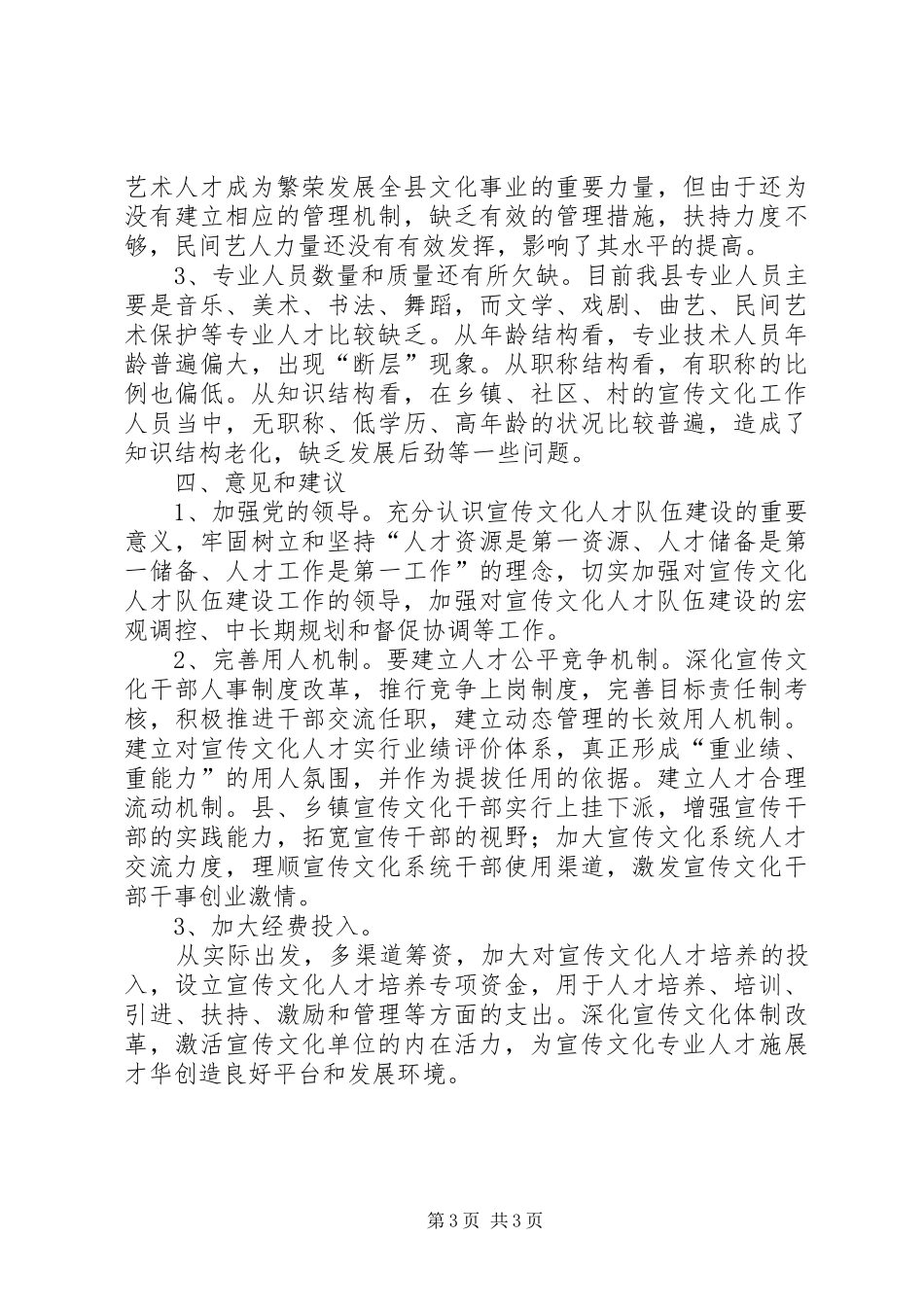 2024年市强化宣传文化队伍建设汇报_第3页