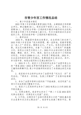 2024年市青少年宫工作情况总结