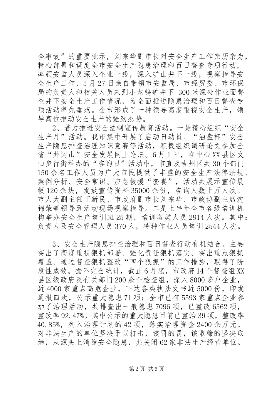 2024年市安监局上半年政府工作总结_第2页