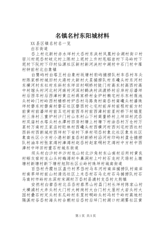 2024年名镇名村东阳城材料