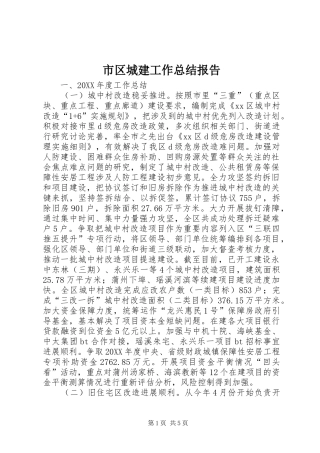 2024年市区城建工作总结报告