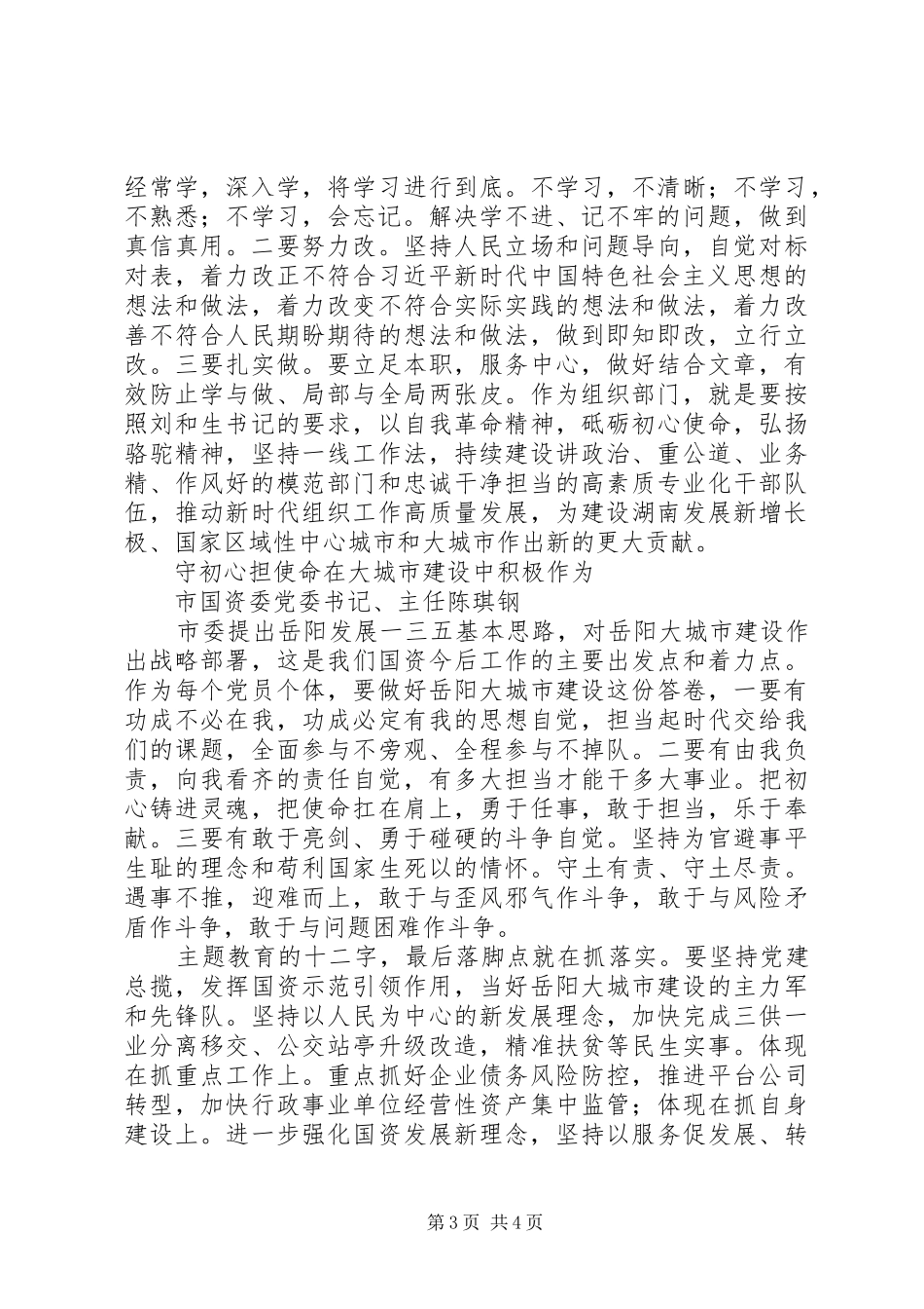 2024年明初心守初心坚定理想信念讲话稿乡镇_第3页