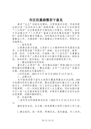 2024年市区坟墓修整若干意见