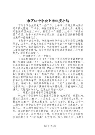 2024年市区红十字会上半年度小结