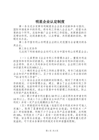 2024年明星企业认定制度