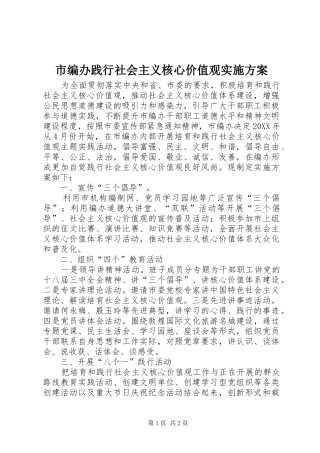 2024年市编办践行社会主义核心价值观实施方案
