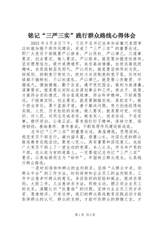 2024年铭记三严三实践行群众路线心得体会