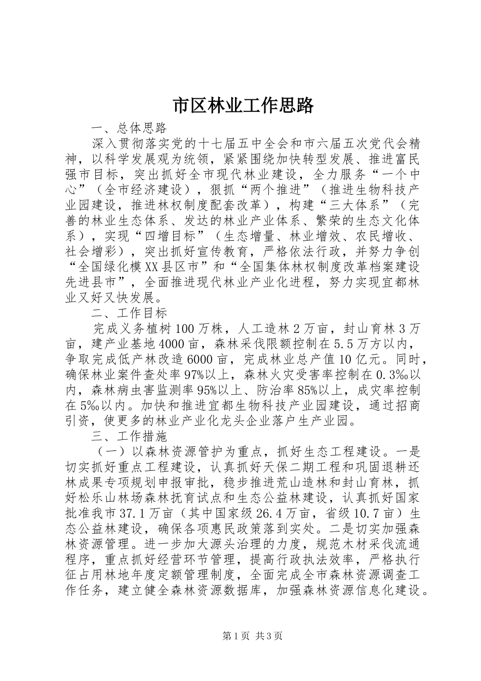 2024年市区林业工作思路_第1页