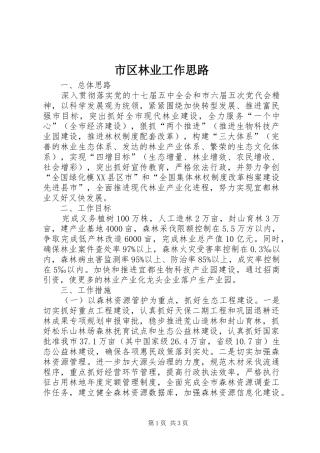 2024年市区林业工作思路