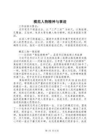 2024年模范人物精神与事迹