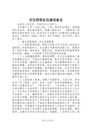 2024年市区师资队伍建设意见