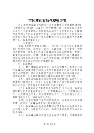 2024年市区液化石油气整顿方案