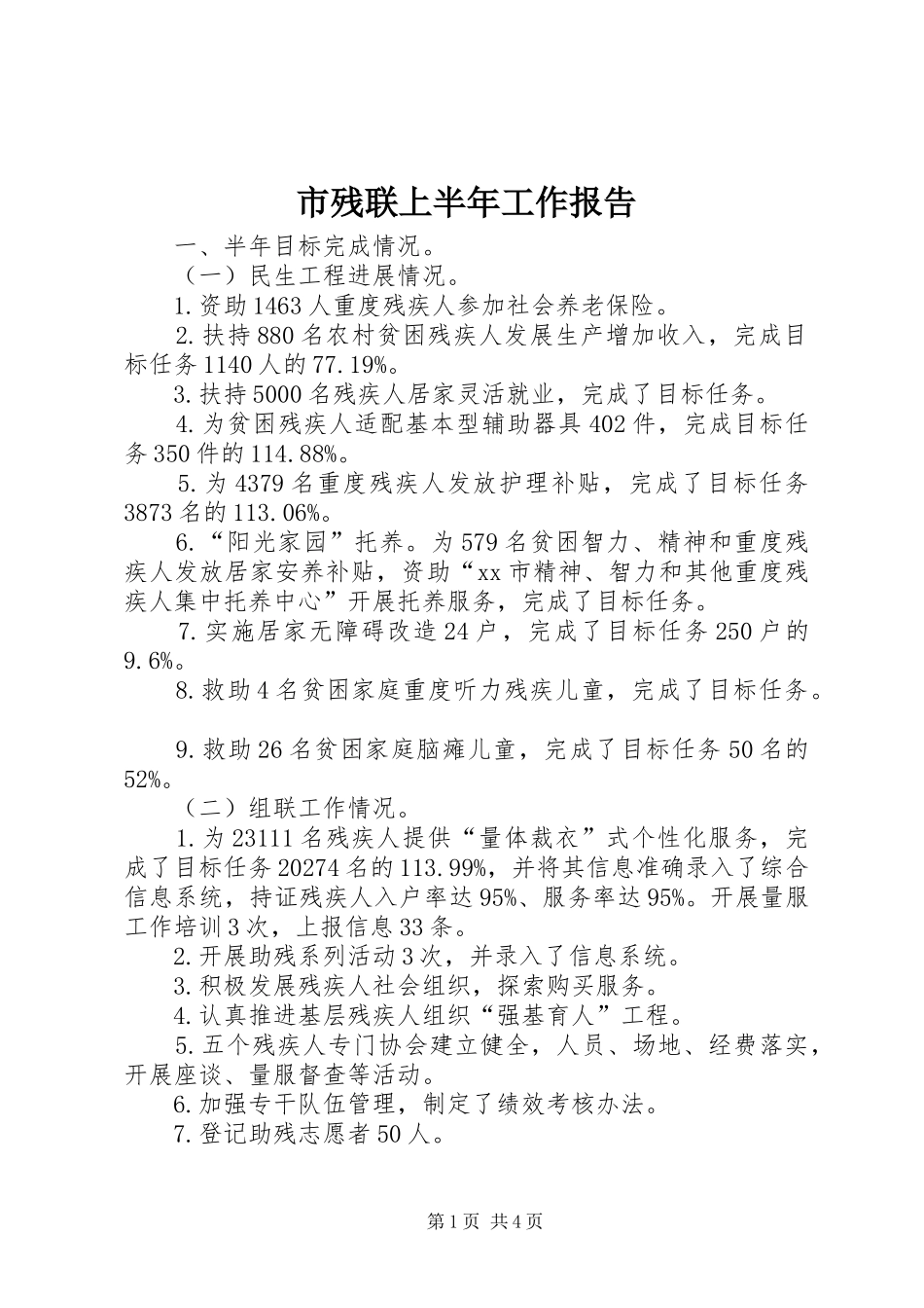 2024年市残联上半年工作报告_第1页