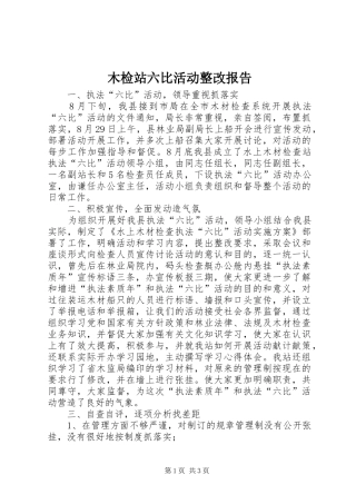 2024年木检站六比活动整改报告