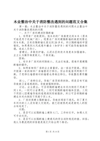 2024年木业整治中关于消防整改遇到的问题范文合集
