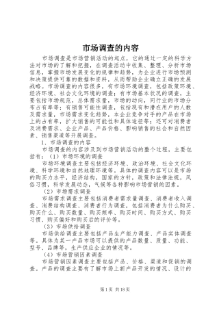 2024年市场调查的内容