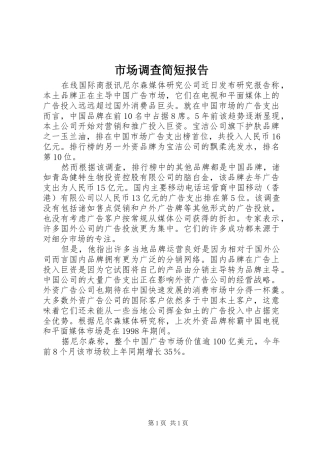 2024年市场调查简短报告
