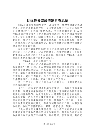 2024年目标任务完成情况自查总结