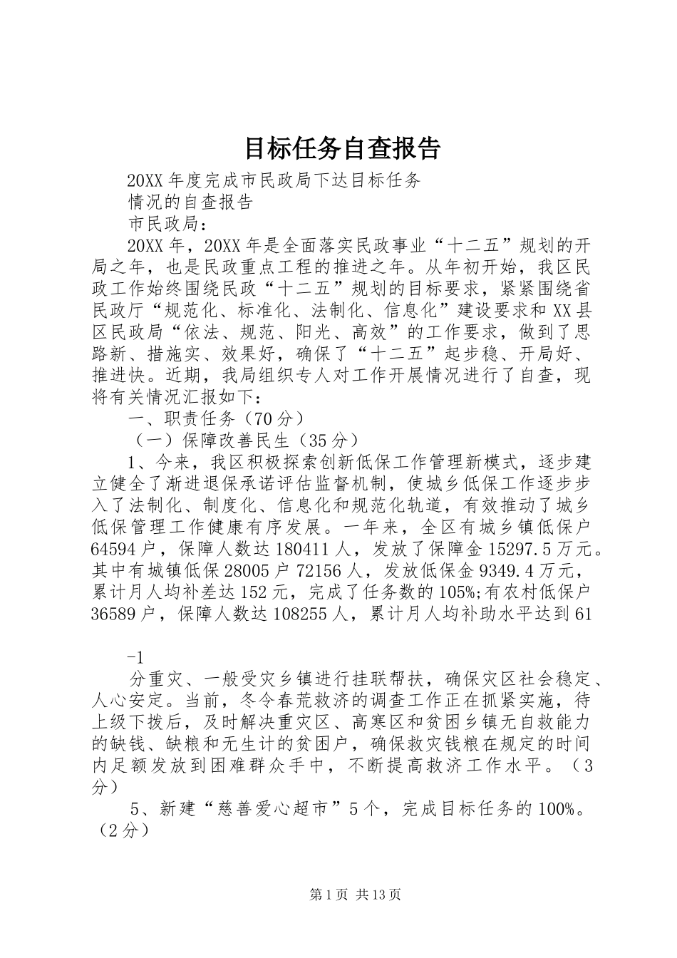 2024年目标任务自查报告_第1页