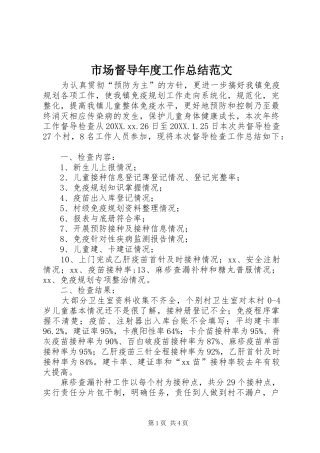 2024年市场督导年度工作总结范文