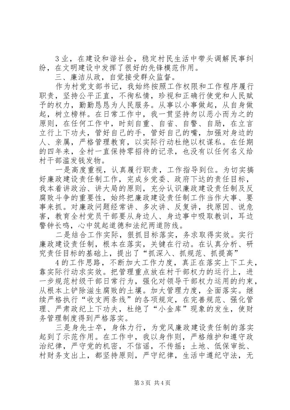 2024年市人大代表村支书述职报告_第3页