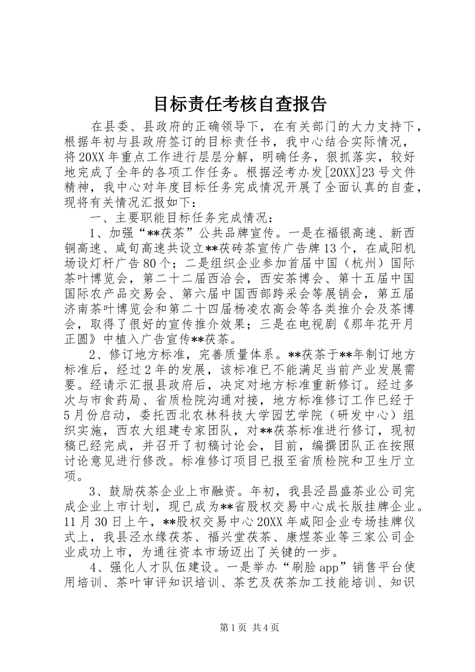 2024年目标责任考核自查报告_第1页
