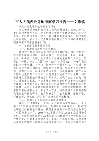 2024年市人大代表赴外地考察学习报告文殊镇