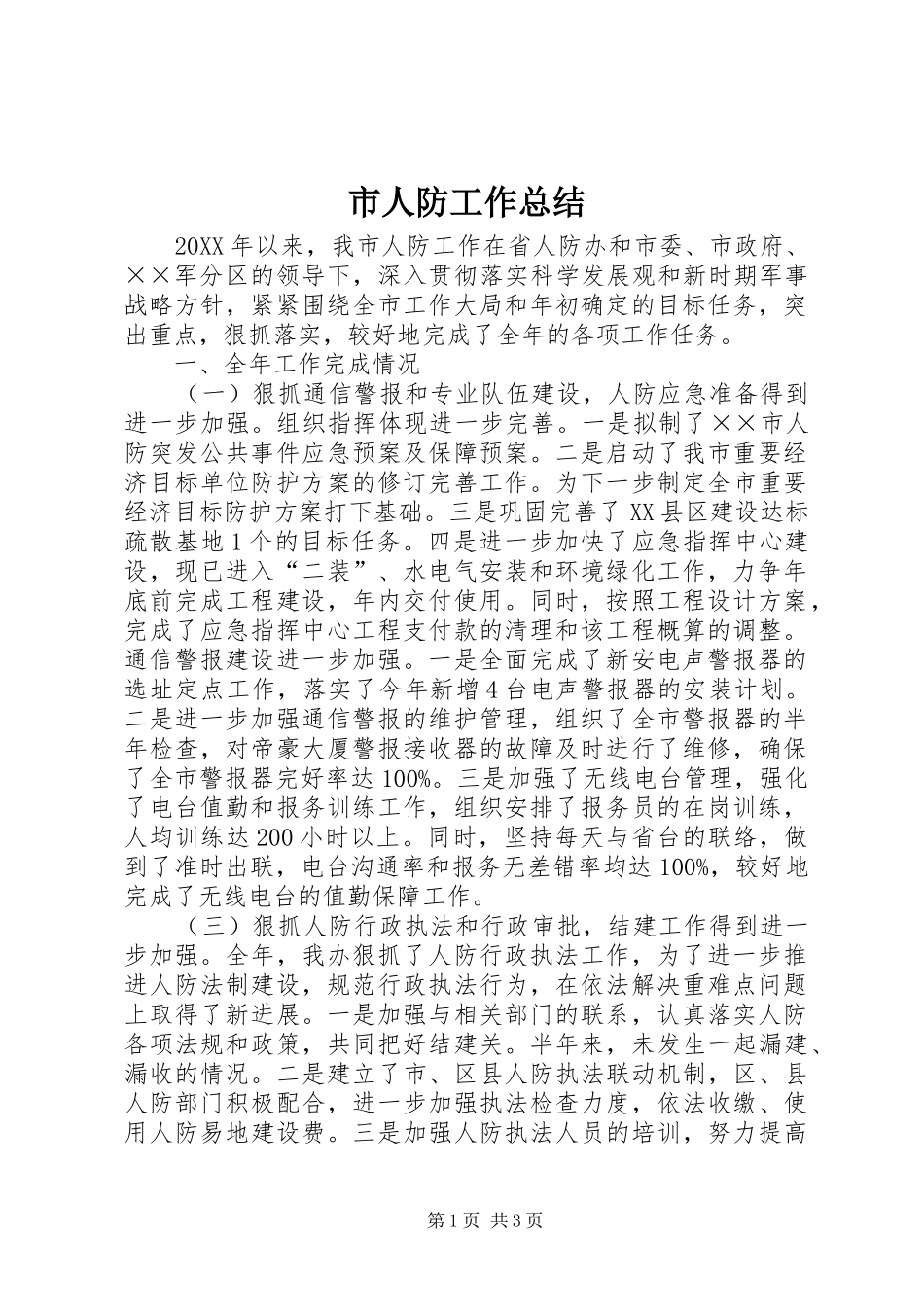 2024年市人防工作总结_第1页