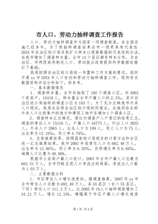 2024年市人口劳动力抽样调查工作报告