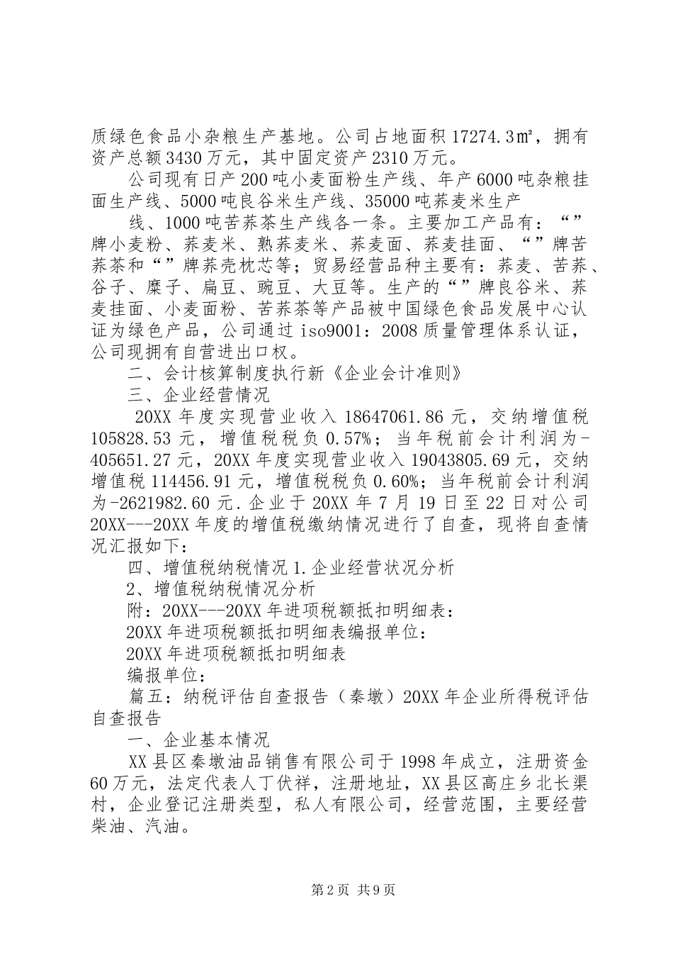 2024年纳税评估自查报告_第2页