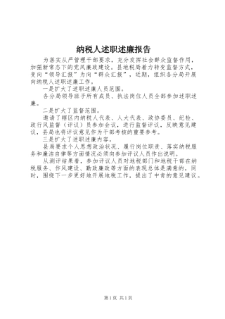 2024年纳税人述职述廉报告