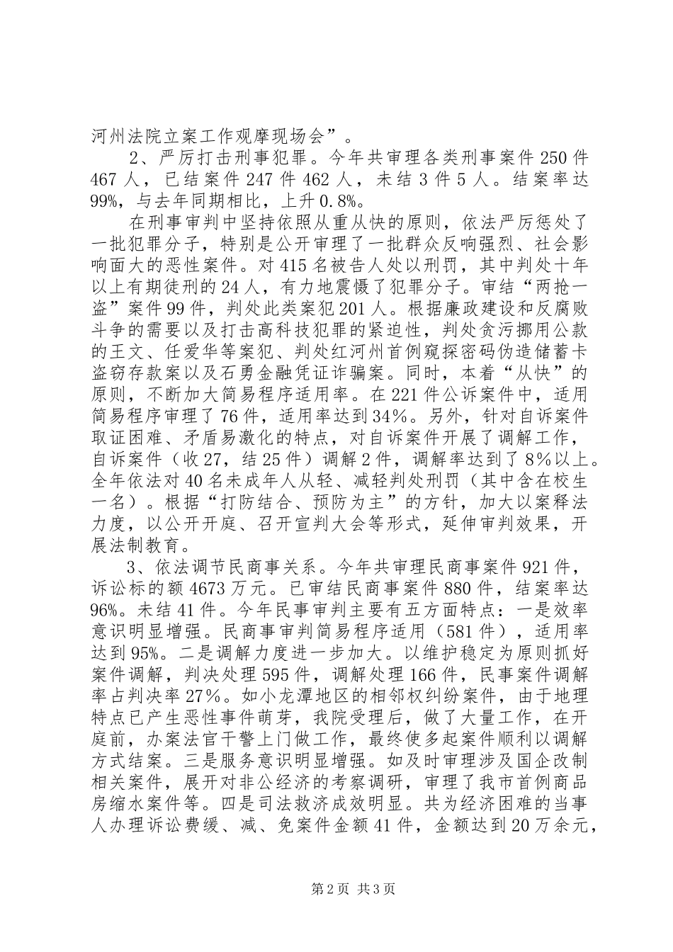 2024年市人民法院工作总结报告_第2页
