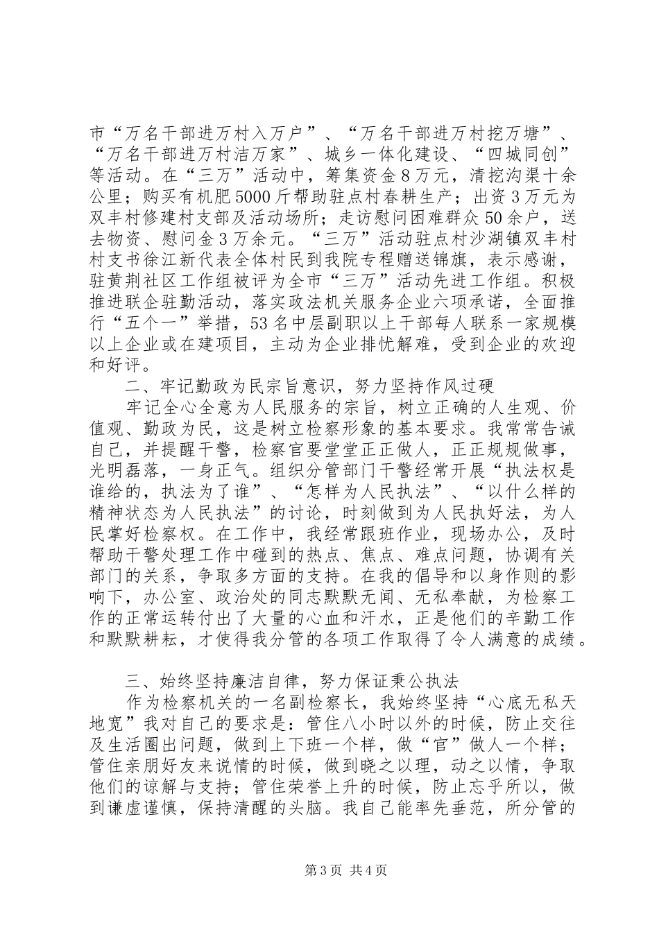 2024年市人民检察院党组副书记副检察长述职述廉报告_第3页