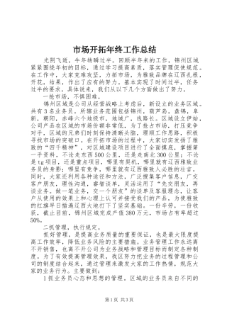 2024年市场开拓年终工作总结