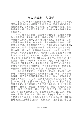 2024年市人民政府工作总结