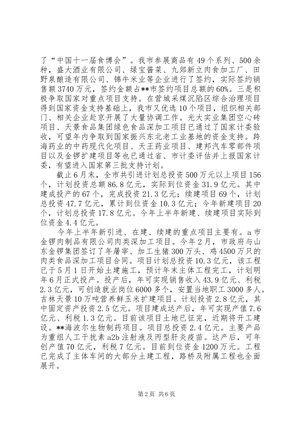 2024年市人民政府上半年工作总结和下半年工作安排个人上半年工作总结下半年工作计划_第2页