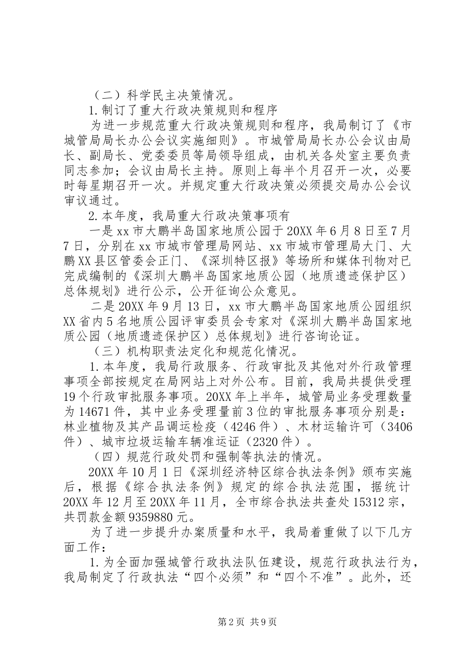 2024年市城管局依法行政工作报告_第2页