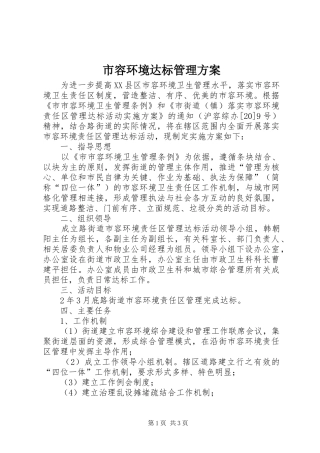 2024年市容环境达标管理方案