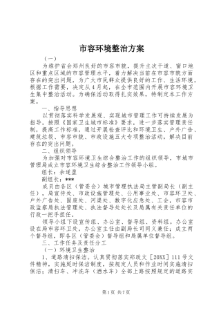 2024年市容环境整治方案