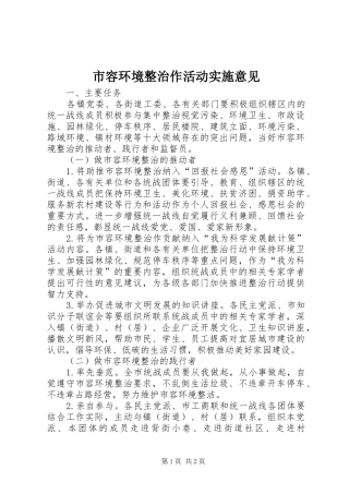 2024年市容环境整治作活动实施意见