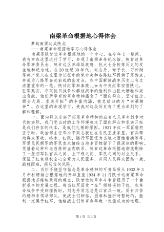 2024年南梁革命根据地心得体会