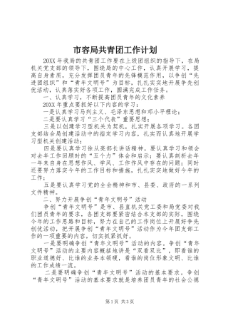 2024年市容局共青团工作计划