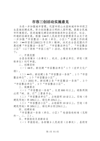 2024年市容三创活动实施意见