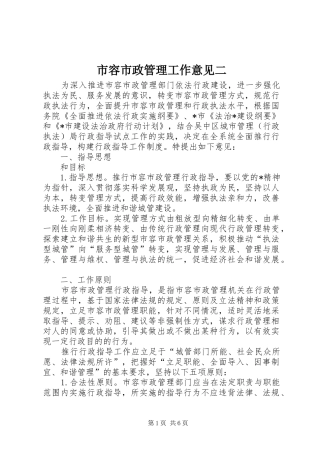 2024年市容市政管理工作意见二