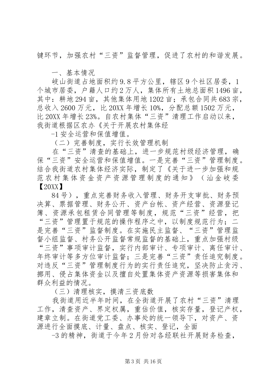 2024年南王街道关于农村三资管理的整改措施_第3页